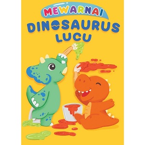 Buku Mewarnai Dinosaurus Lucu